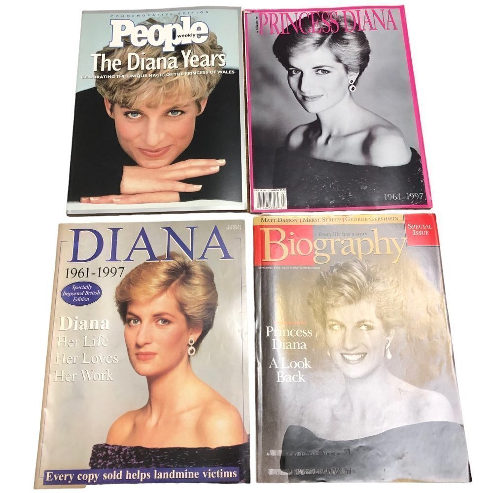 Princess Diana Vintage Tribute Magazine Publications Lot of 4 Read for List